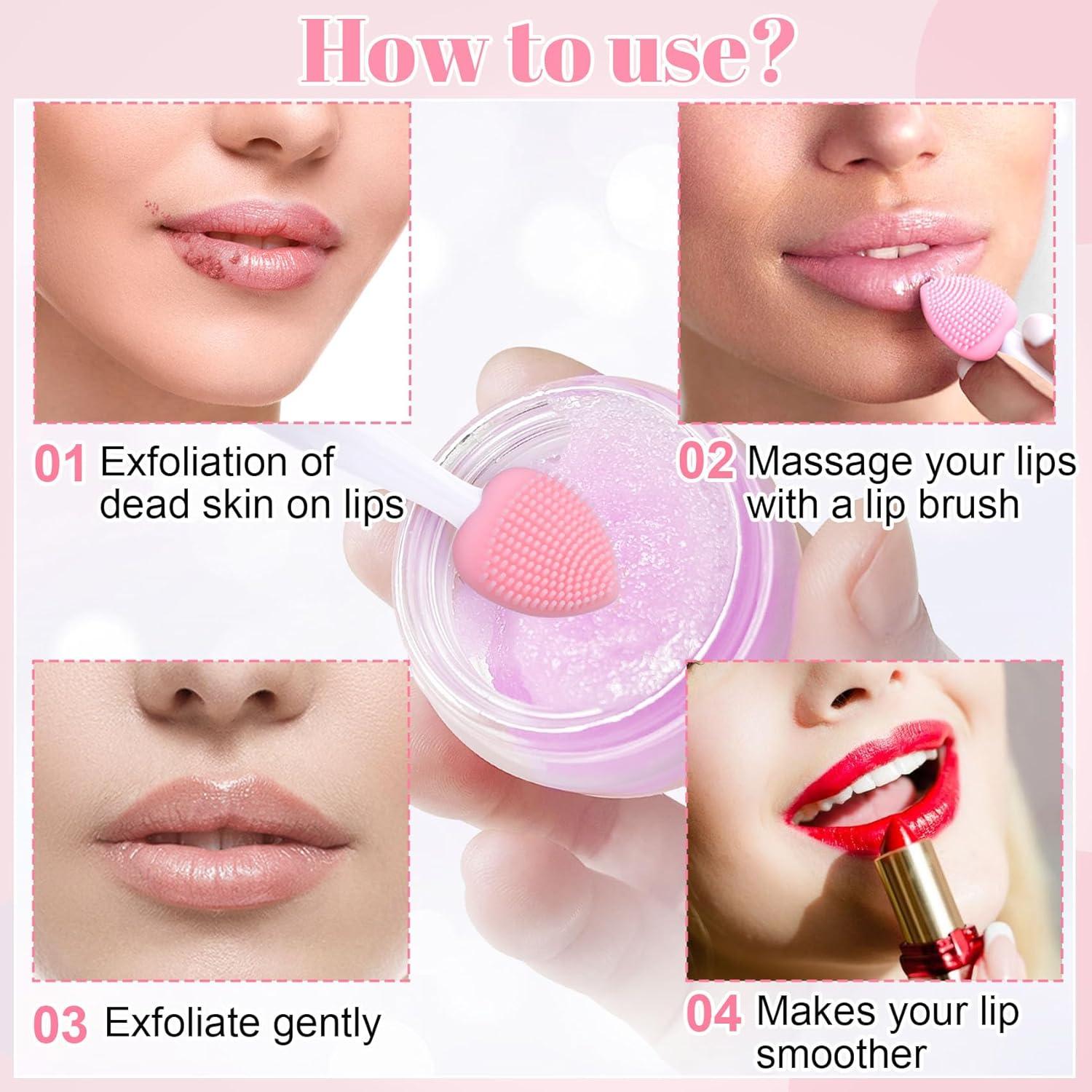 4 Cepillos Exfoliantes de Labios Winsyison de Silicona