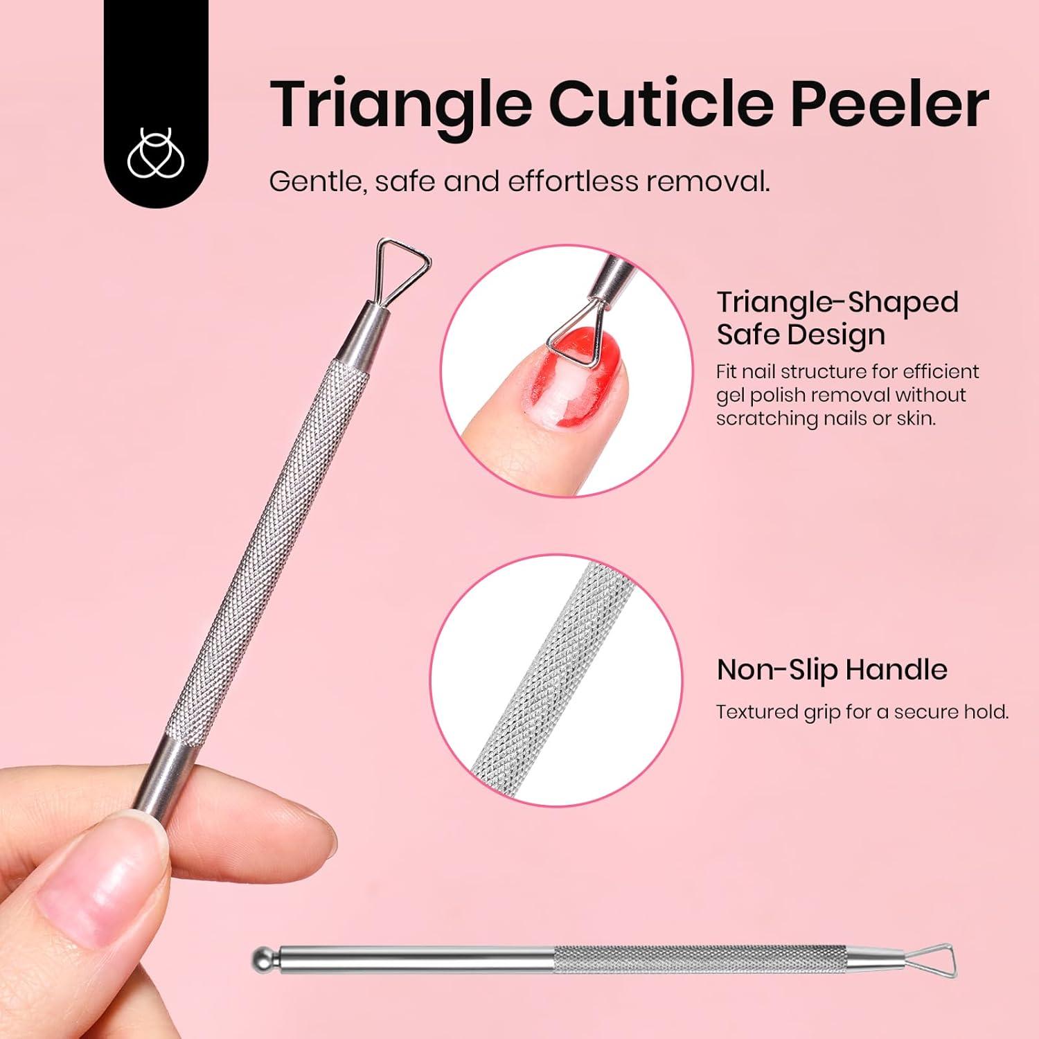 Kit Removedor de Esmalte en Gel Beetles 450 Toallitas 10 Clips