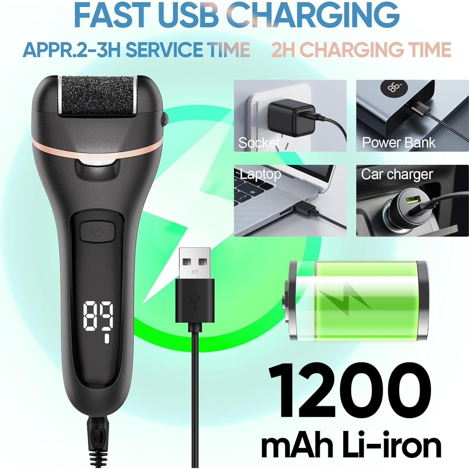 Removedor de Callos Eléctrico ANGLECHAT 18 en 1 Recargable Negro