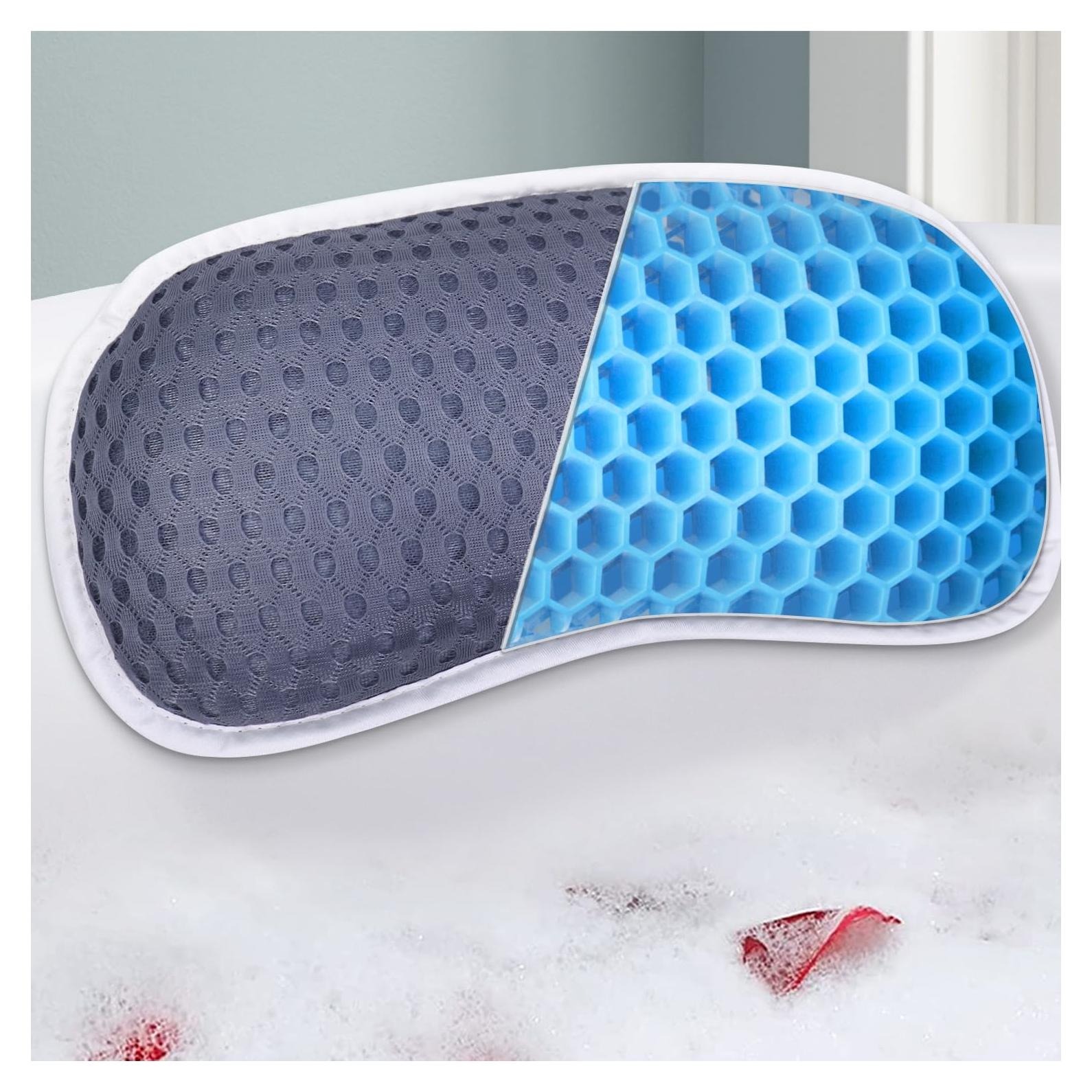 Almohada de Baño Anevna con Malla 4D y 6 Ventosas - Marino