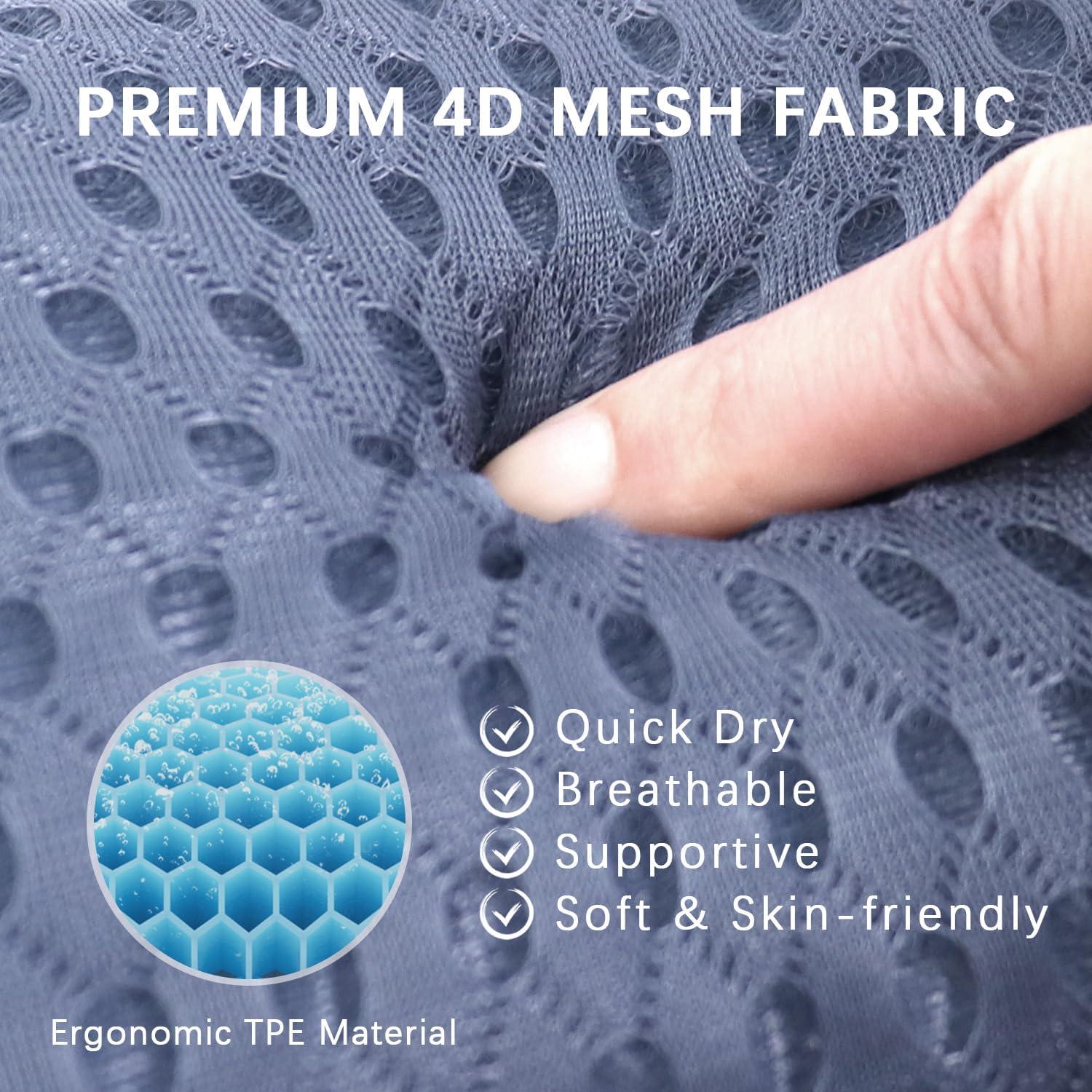 Almohada de Baño Anevna con Malla 4D y 6 Ventosas - Marino