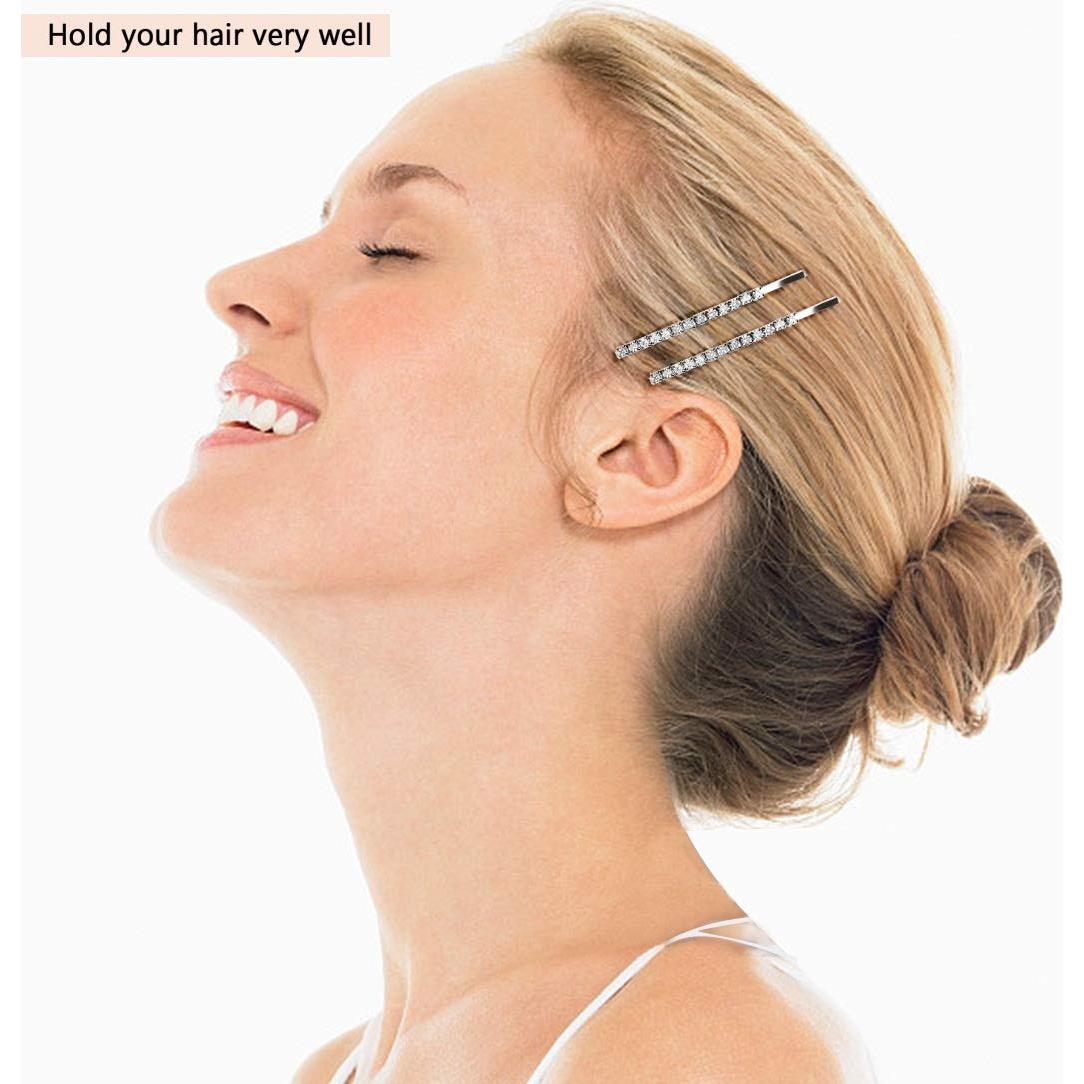 24 Accesorios para el Cabello Amariver con Rhinestones Plata