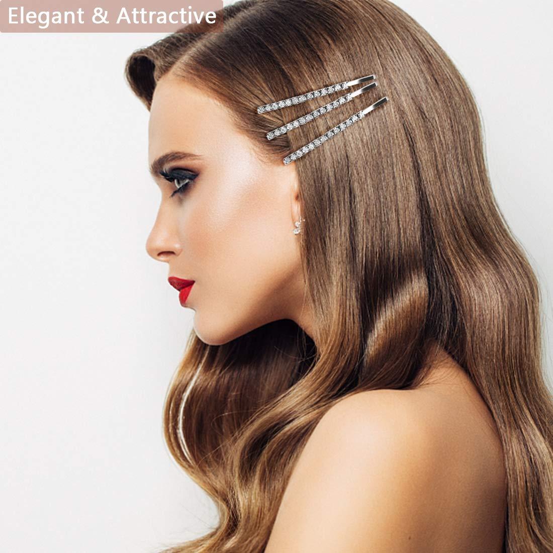 24 Accesorios para el Cabello Amariver con Rhinestones Plata
