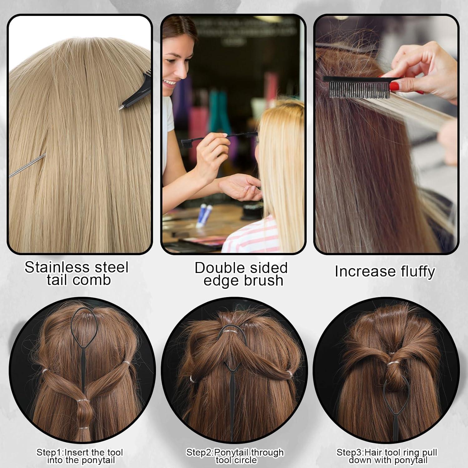 Juego de Cepillos para Cabello ProSuites 15 Pcs Negro