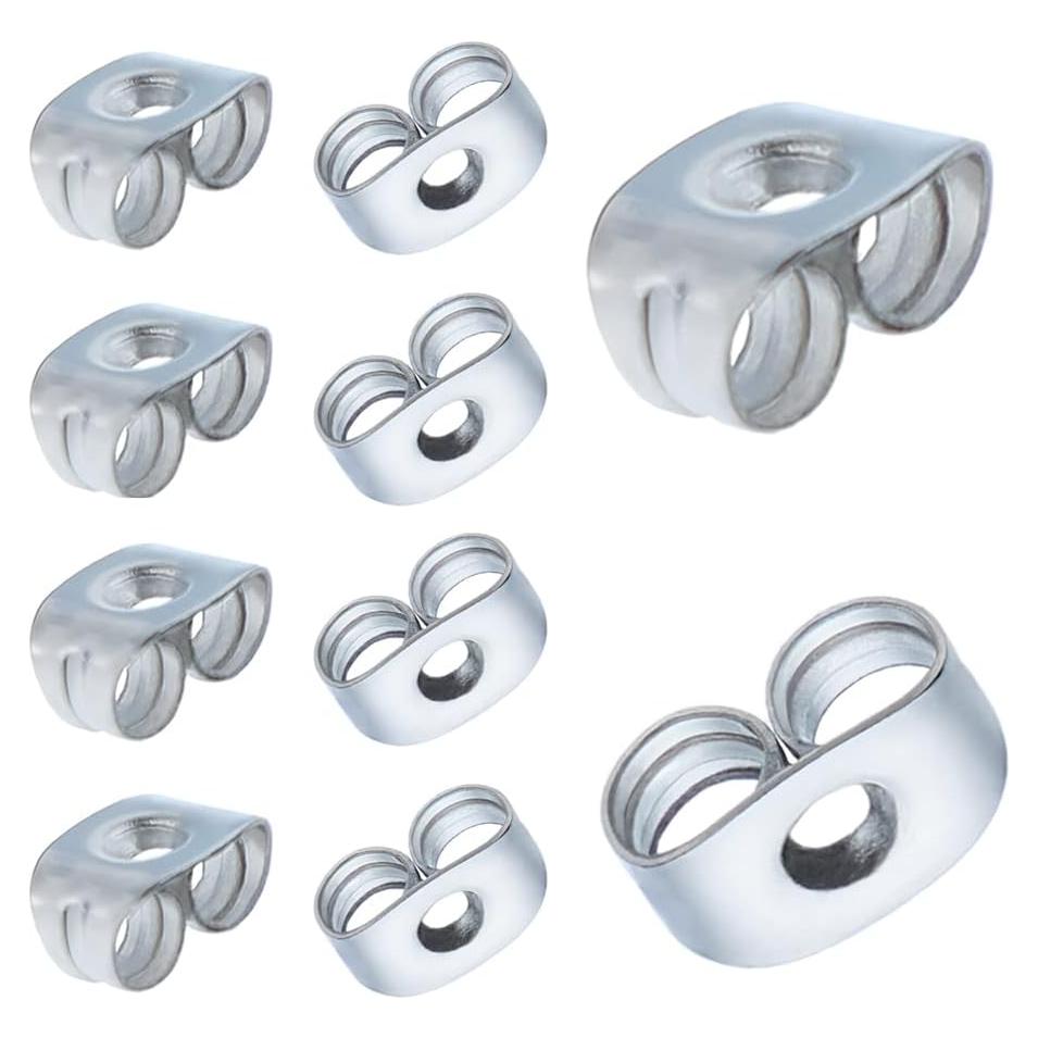 300 Piezas Respaldo de Aretes Mariposa Chunney Acero Inoxidable