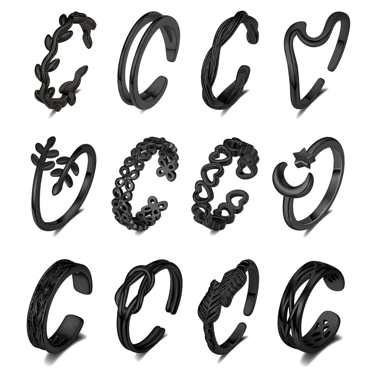 Set de 12 Anillos Ajustables de Oro 18K KOHOTA para Mujeres