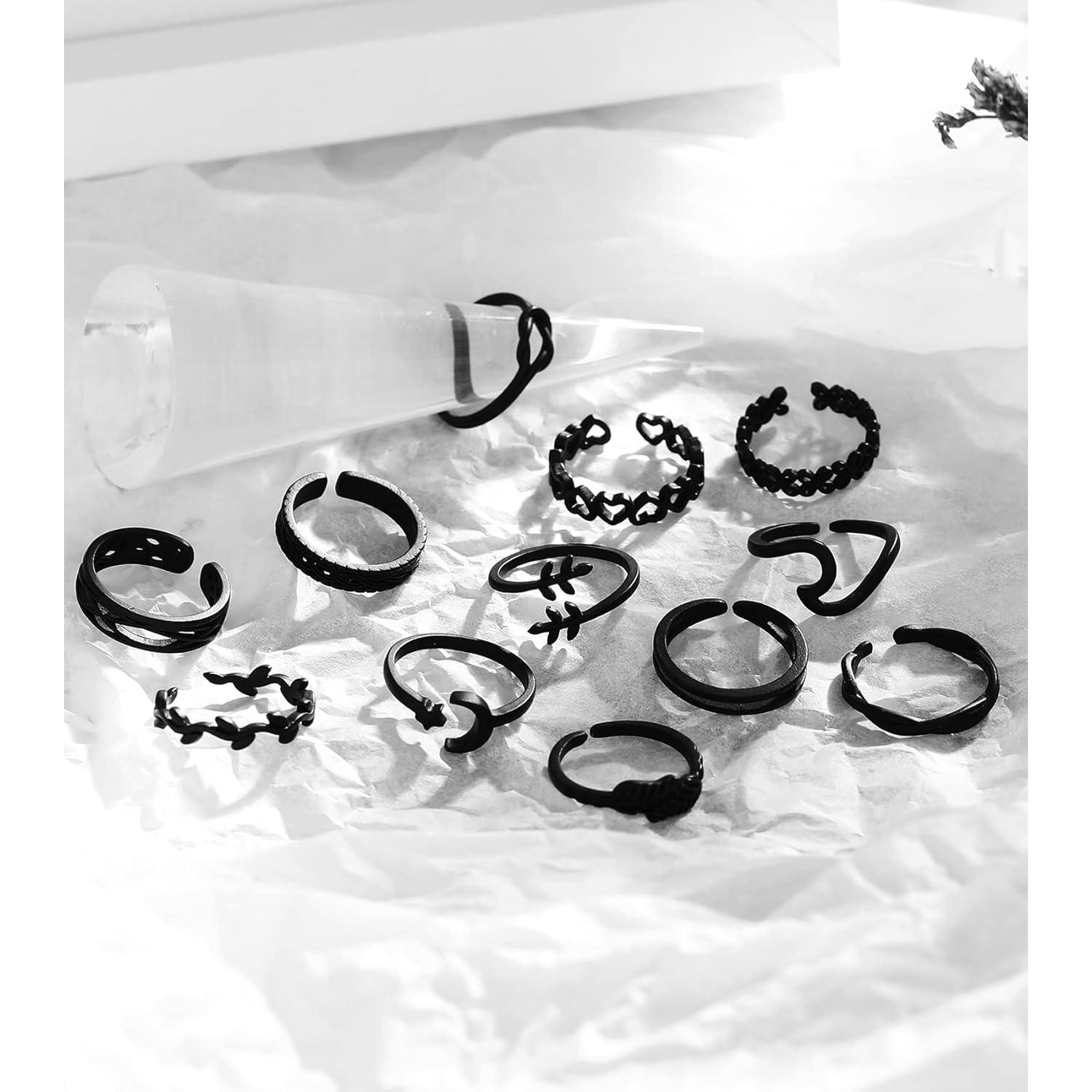 Set de 12 Anillos Ajustables de Oro 18K KOHOTA para Mujeres