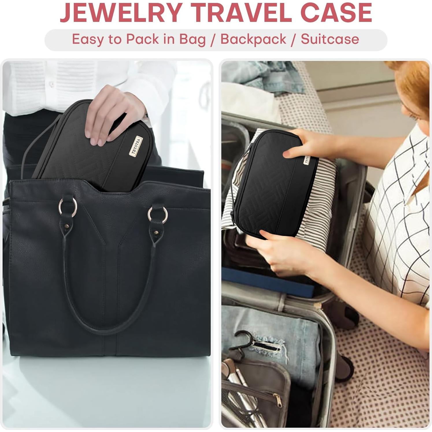 Estuche Organizador de Joyas TBTOTRA Negro 24x14 cm