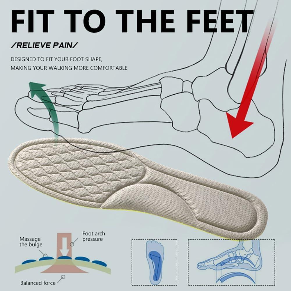 Plantillas Antiodor XINIFOOT para Zapatos Mujeres Gris 4-7