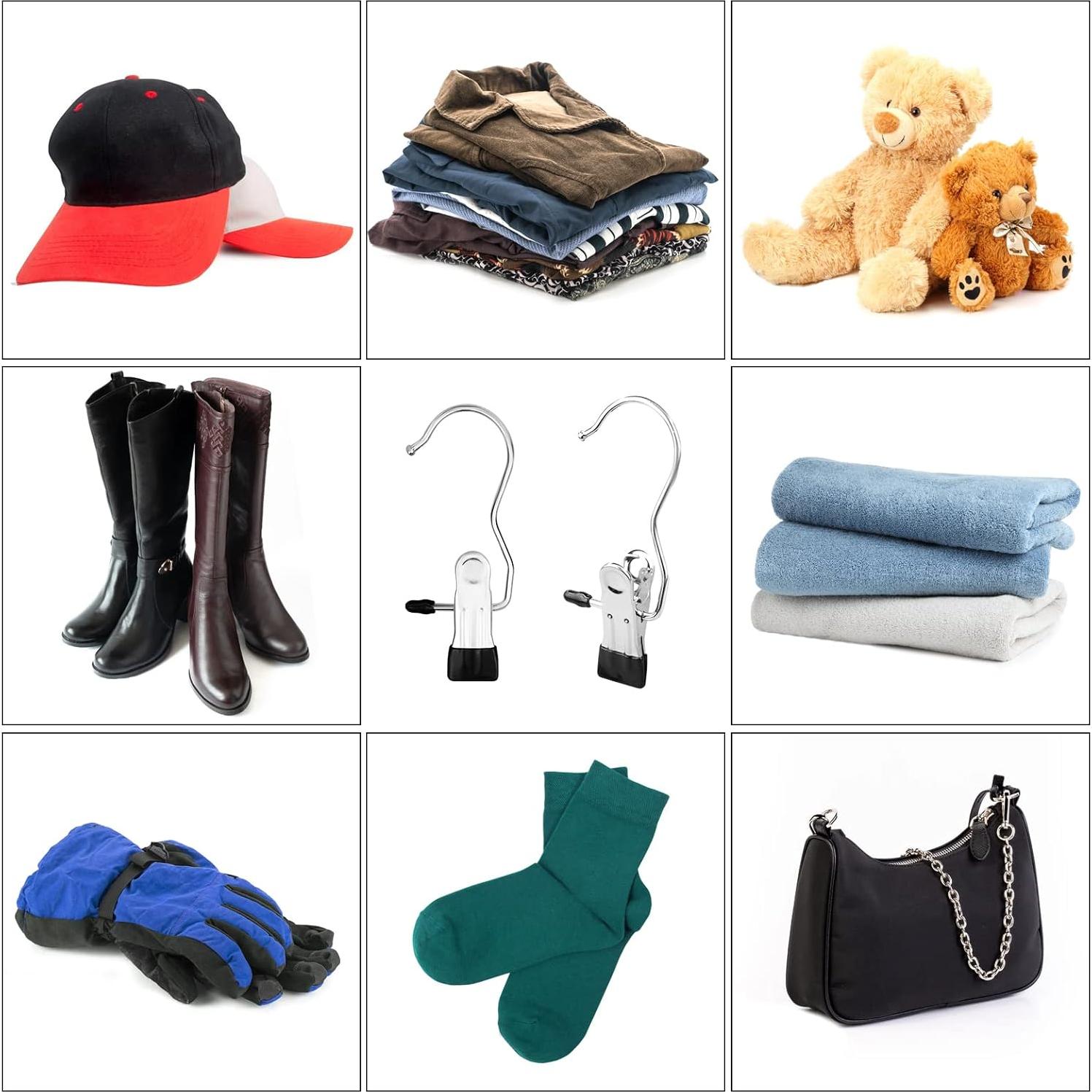 Ganchos de Lavandería FuninCrea 5 Pcs Acero Inoxidable Antideslizantes