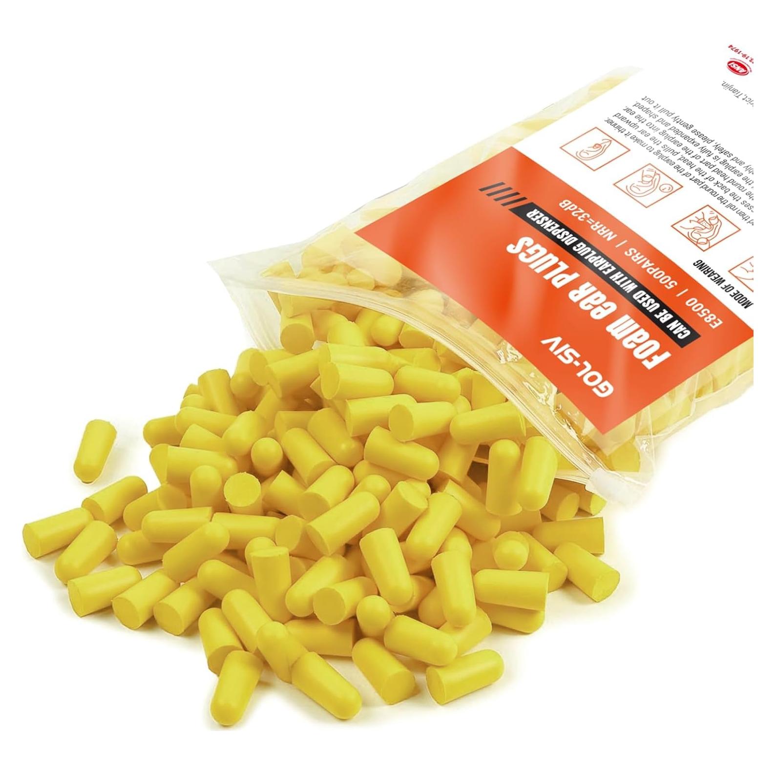 Tapones para oídos GOL-SIV - 50 pares desechables amarillos