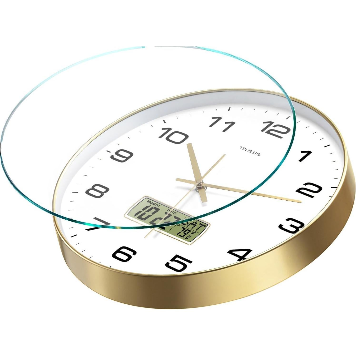 Reloj de Pared TIMESS P59 30 cm Silencioso con LCD