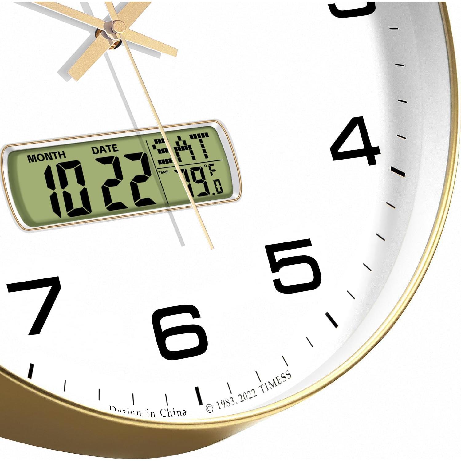 Reloj de Pared TIMESS P59 30 cm Silencioso con LCD