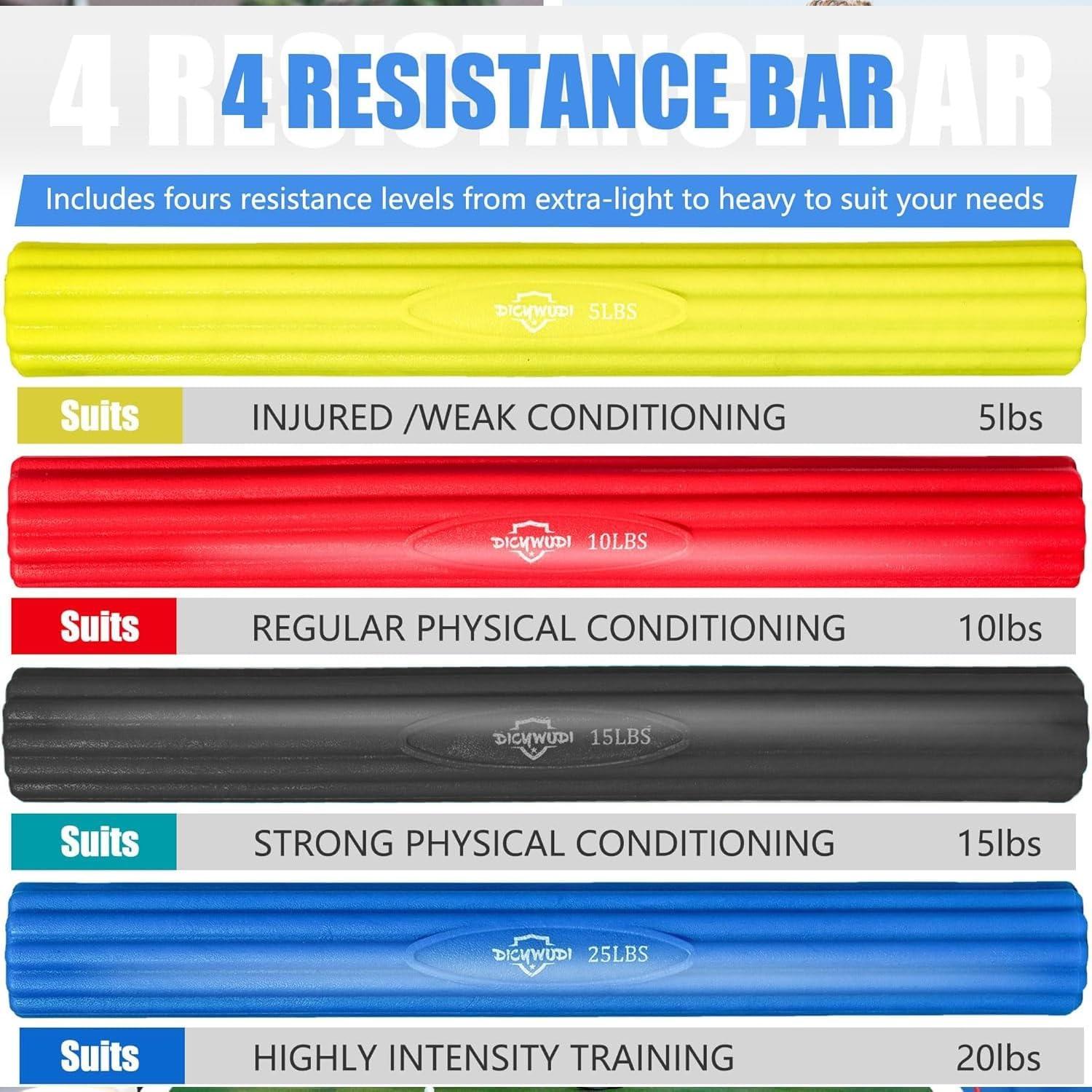 Flex Therapy Bar and Grip Strength Trainers set, Physical Therapy & Resistance Bar for Golfers Elbow,Tendinitis,Wrist,Forearms Pain, Improve Grip Strength and Relieve Pain