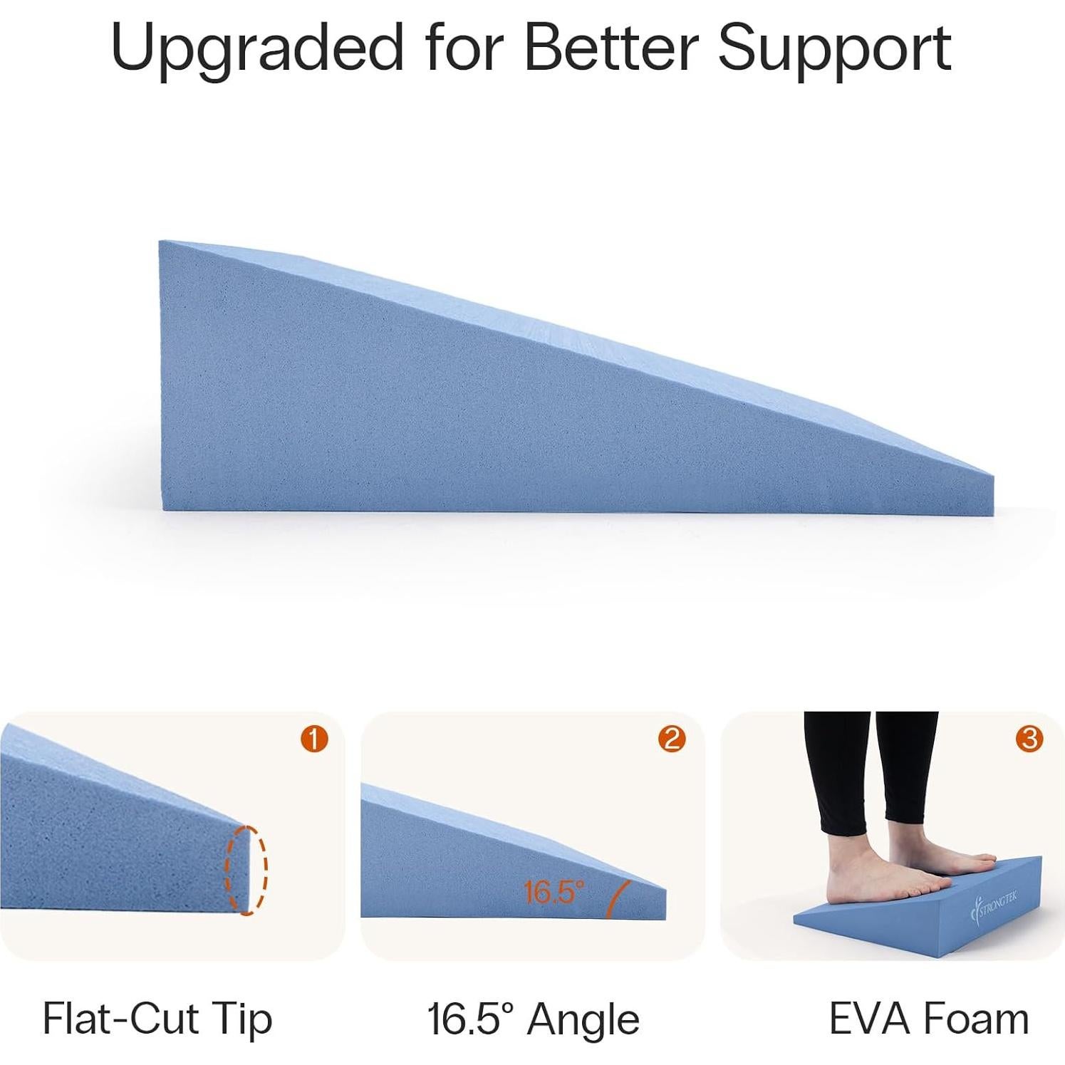 Bloques de Yoga de Espuma XL StrongTek, Negro, Juego de 2