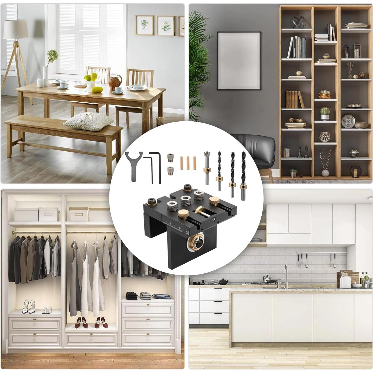 Kit de Plantilla de Agujeros Pocket Hole 3-en-1 Idong 8/10/15mm