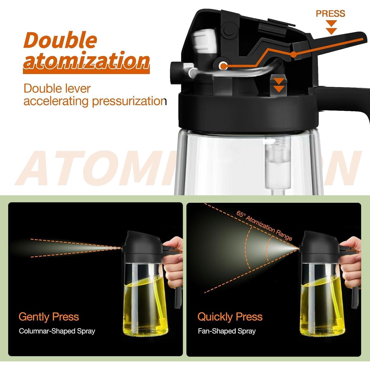 Rociador de Aceite KASHLAND 470ml Vidrio 2 en 1 Negro