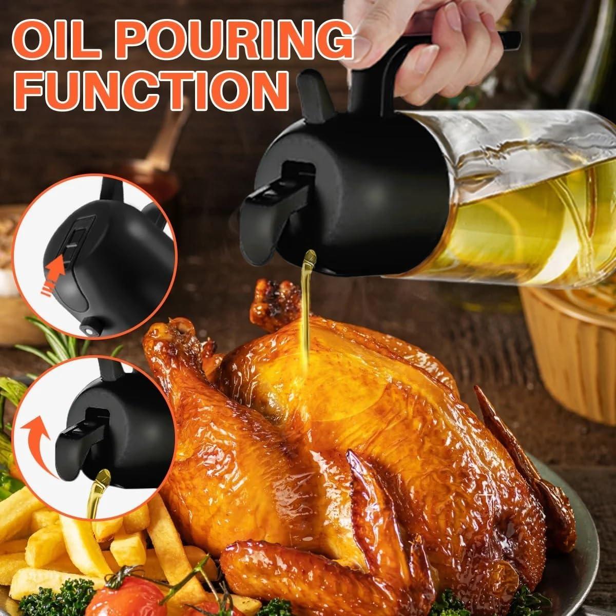 Rociador de Aceite KASHLAND 470ml Vidrio 2 en 1 Negro