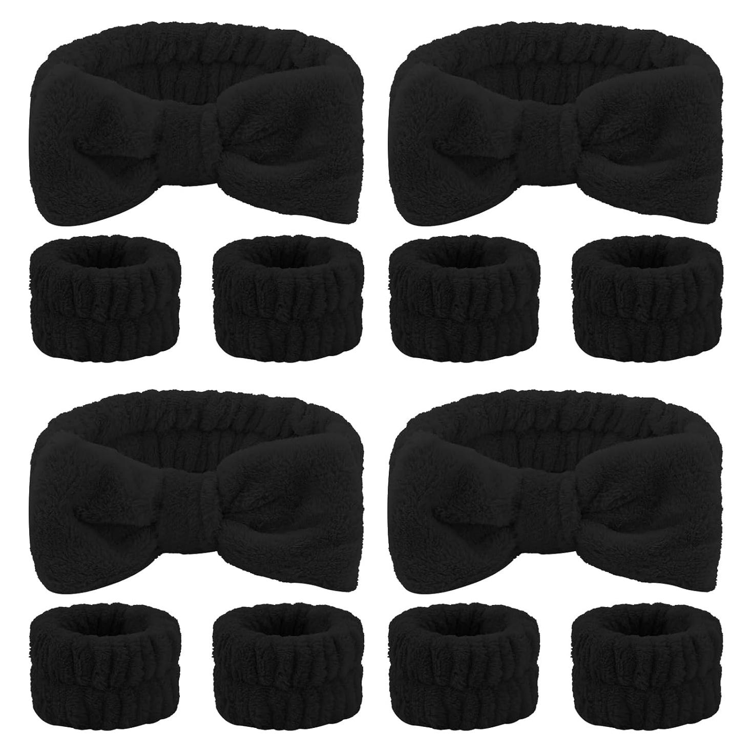 CIEHER 12 PCS Banda de Maquillaje Negra y Pulseras Suaves