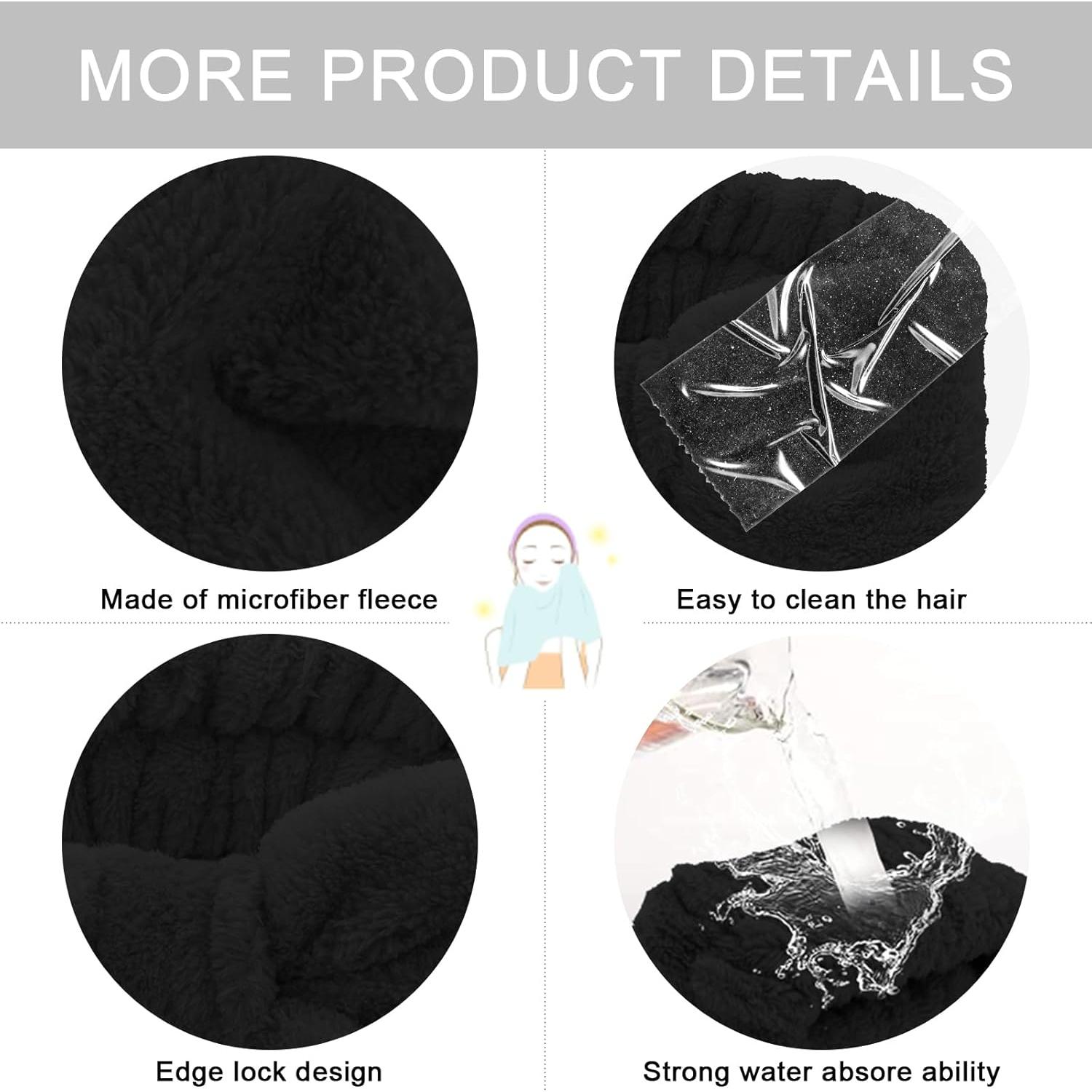 CIEHER 12 PCS Banda de Maquillaje Negra y Pulseras Suaves