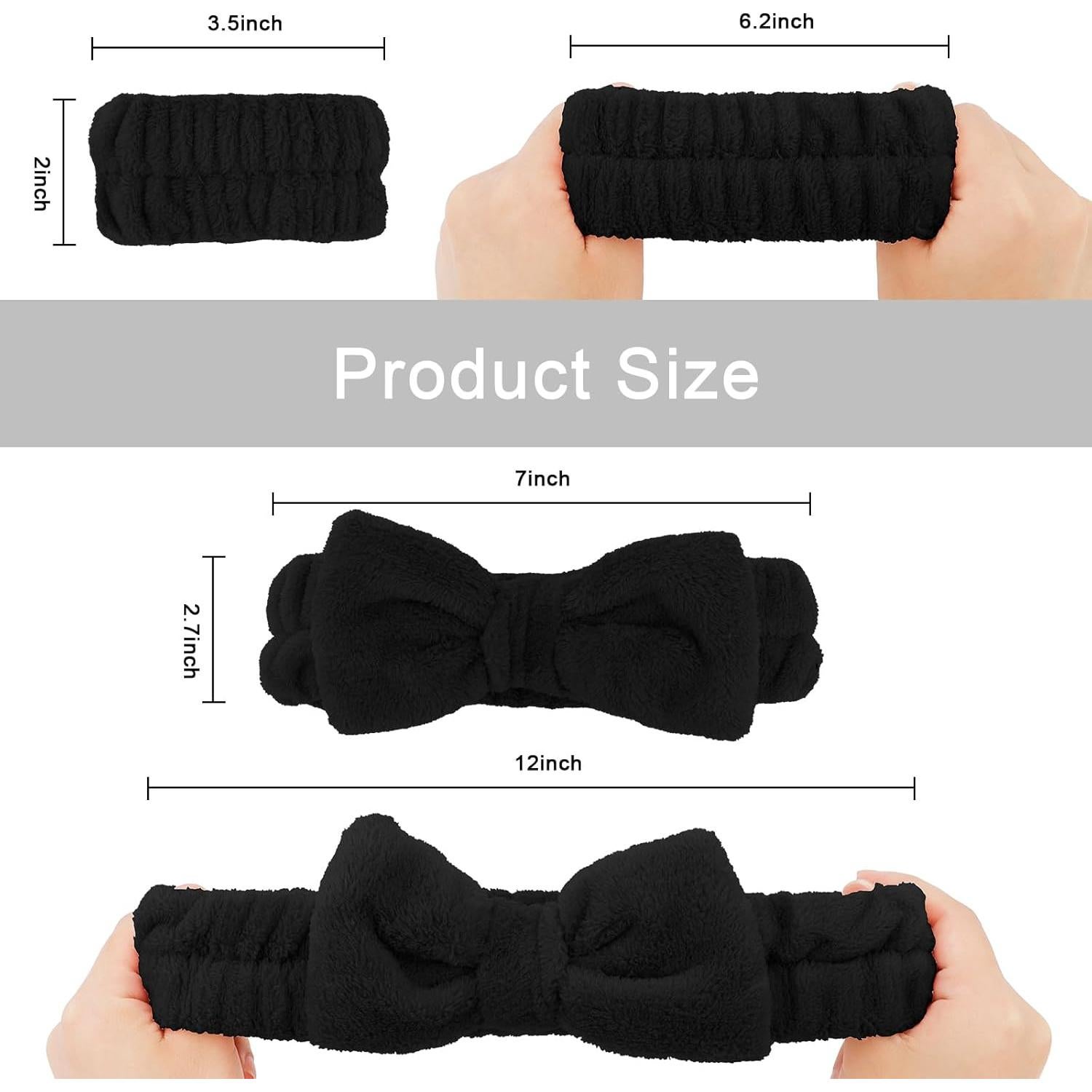 CIEHER 12 PCS Banda de Maquillaje Negra y Pulseras Suaves