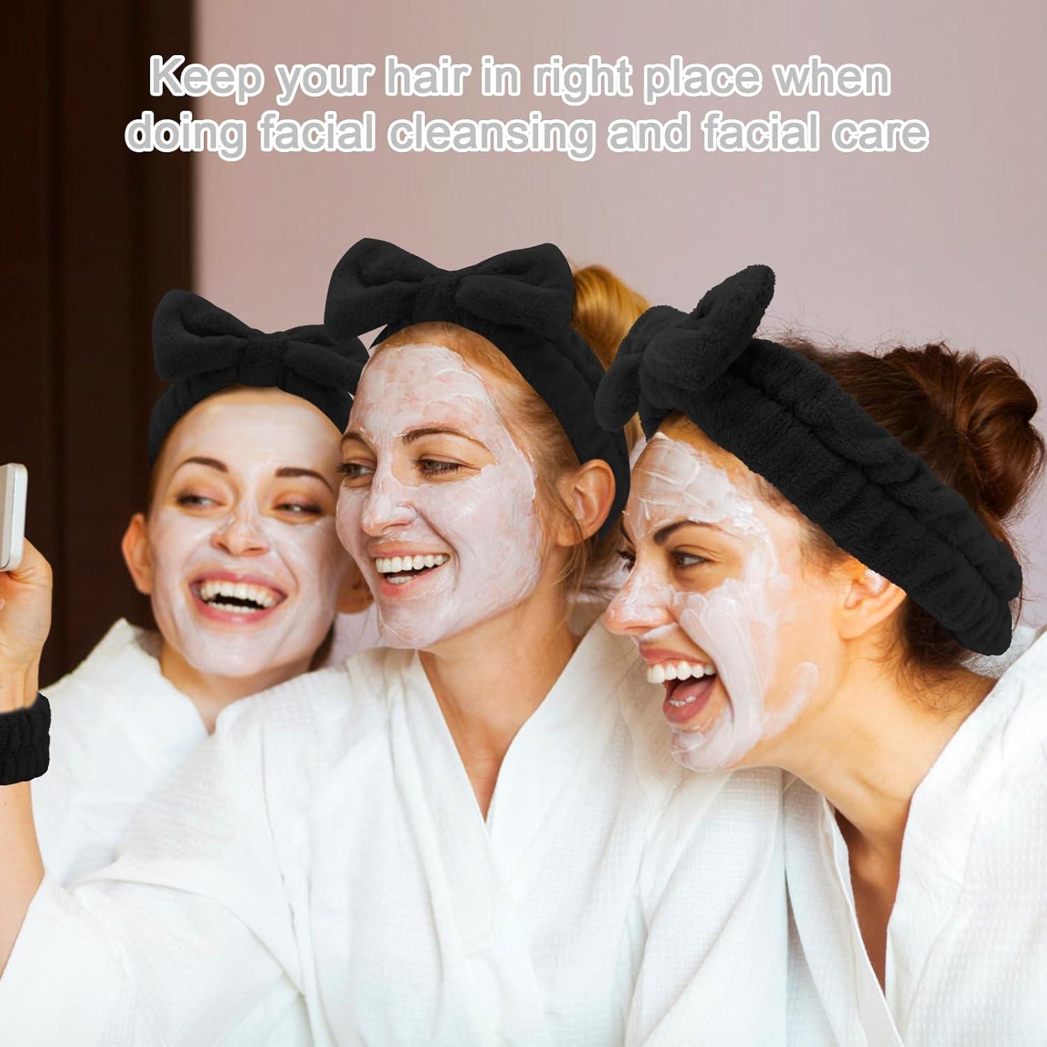 CIEHER 12 PCS Banda de Maquillaje Negra y Pulseras Suaves