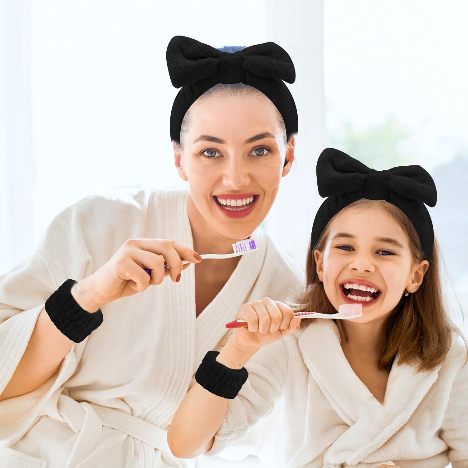 CIEHER 12 PCS Banda de Maquillaje Negra y Pulseras Suaves