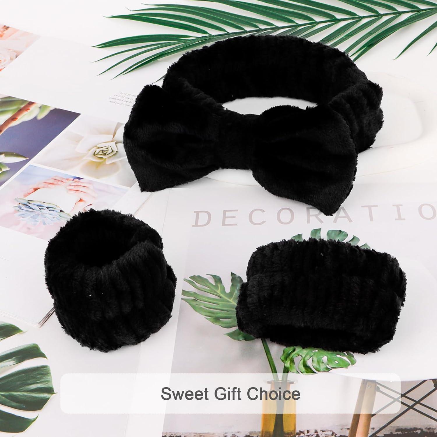 CIEHER 12 PCS Banda de Maquillaje Negra y Pulseras Suaves