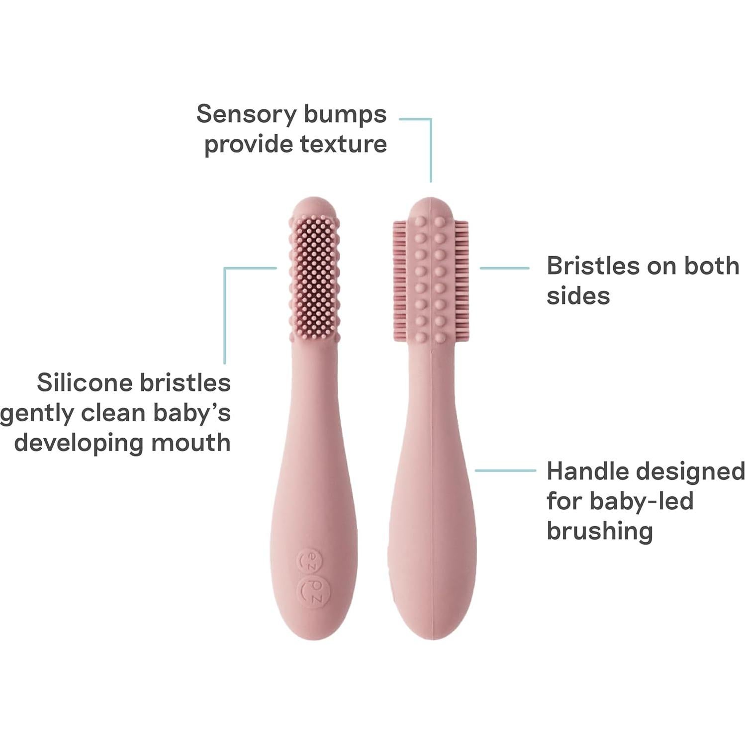 Cepillo de Dientes Infantil ezpz Baby-Led Sonrosado 3m+