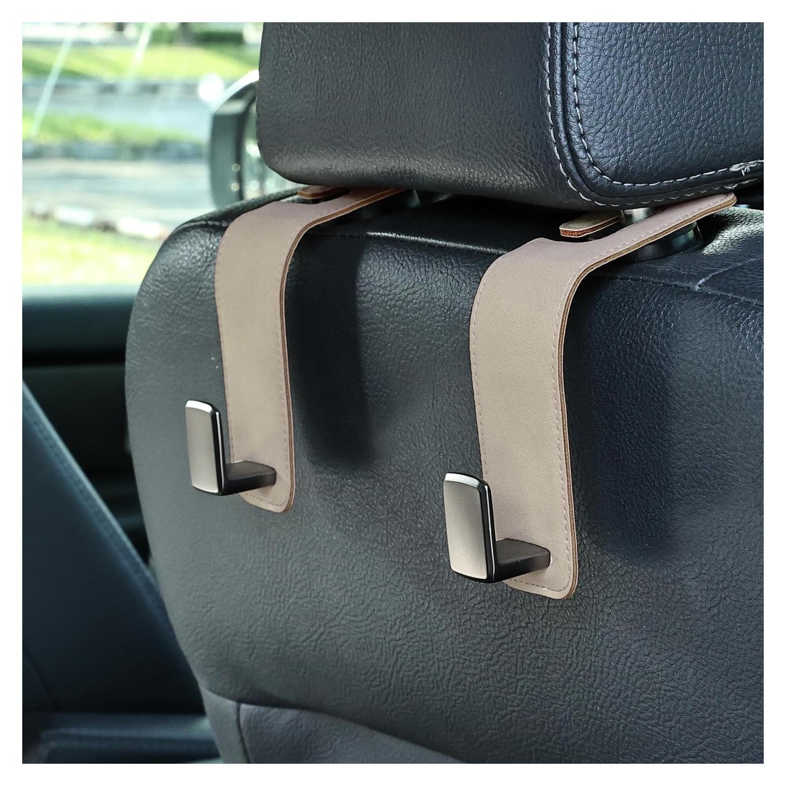 Ganchos de respaldo de asiento de coche Toiyason 2 unidades beige
