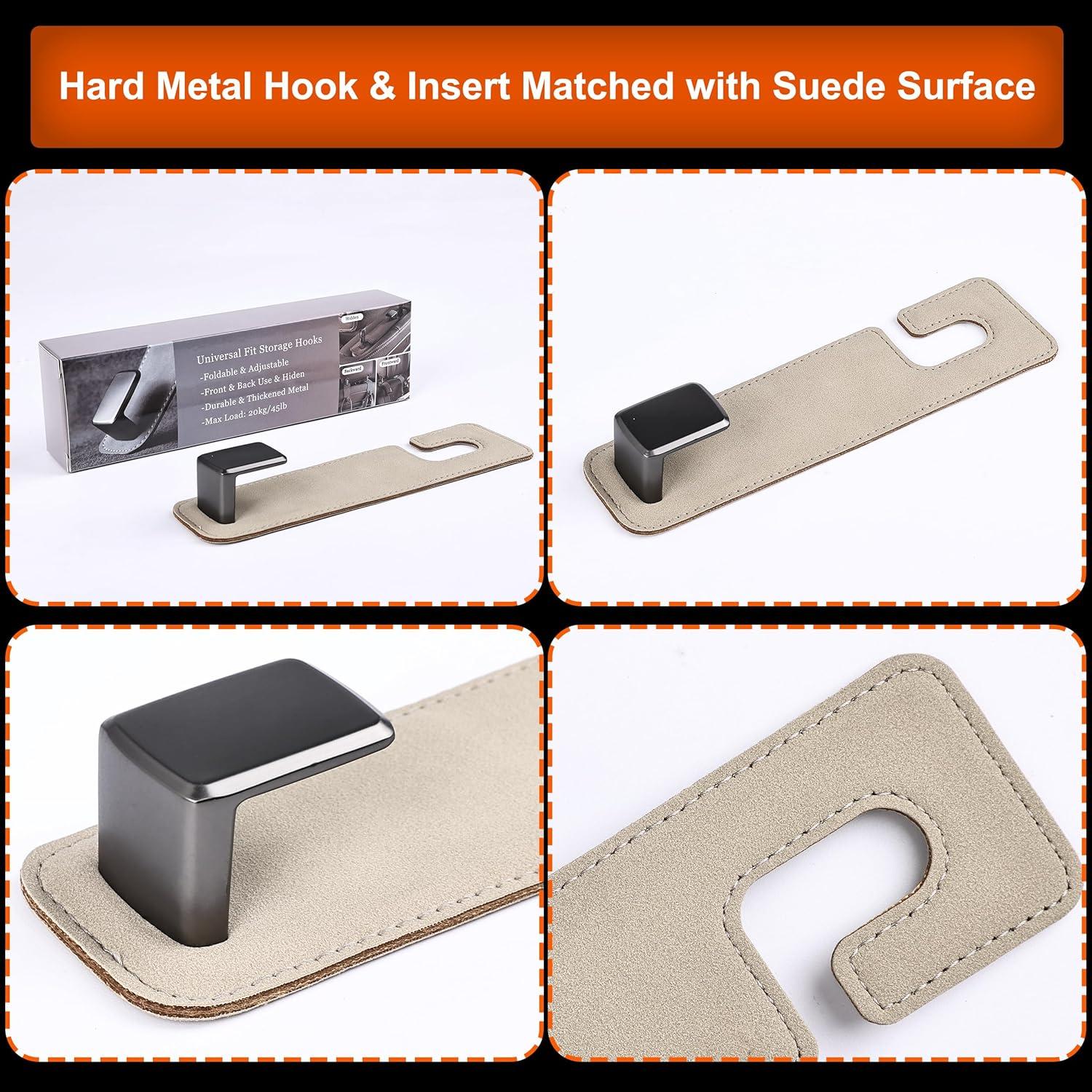 Ganchos de respaldo de asiento de coche Toiyason 2 unidades beige