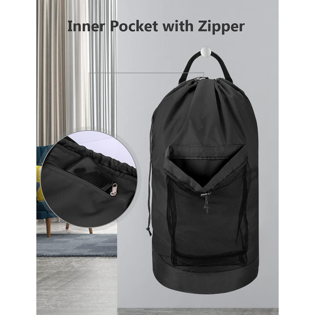 Bolsa de lavandería mochila Dalykate negra, nylon 73.66 cm