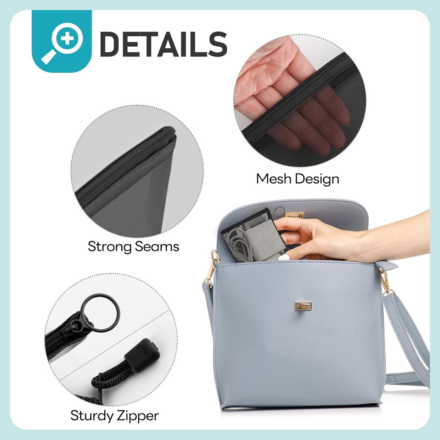 Bolsa de Malla Organizador Easyfun 4 Piezas Negro 22.86x17.78cm