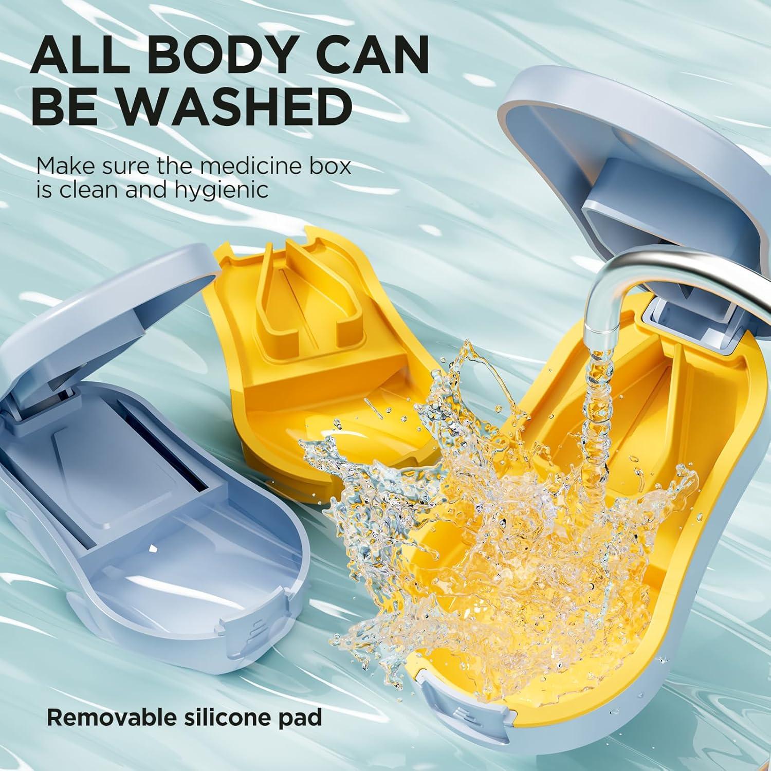 Cortador de Pastillas GAONLY Azul - Divisor Portátil con Almohadilla Silicona