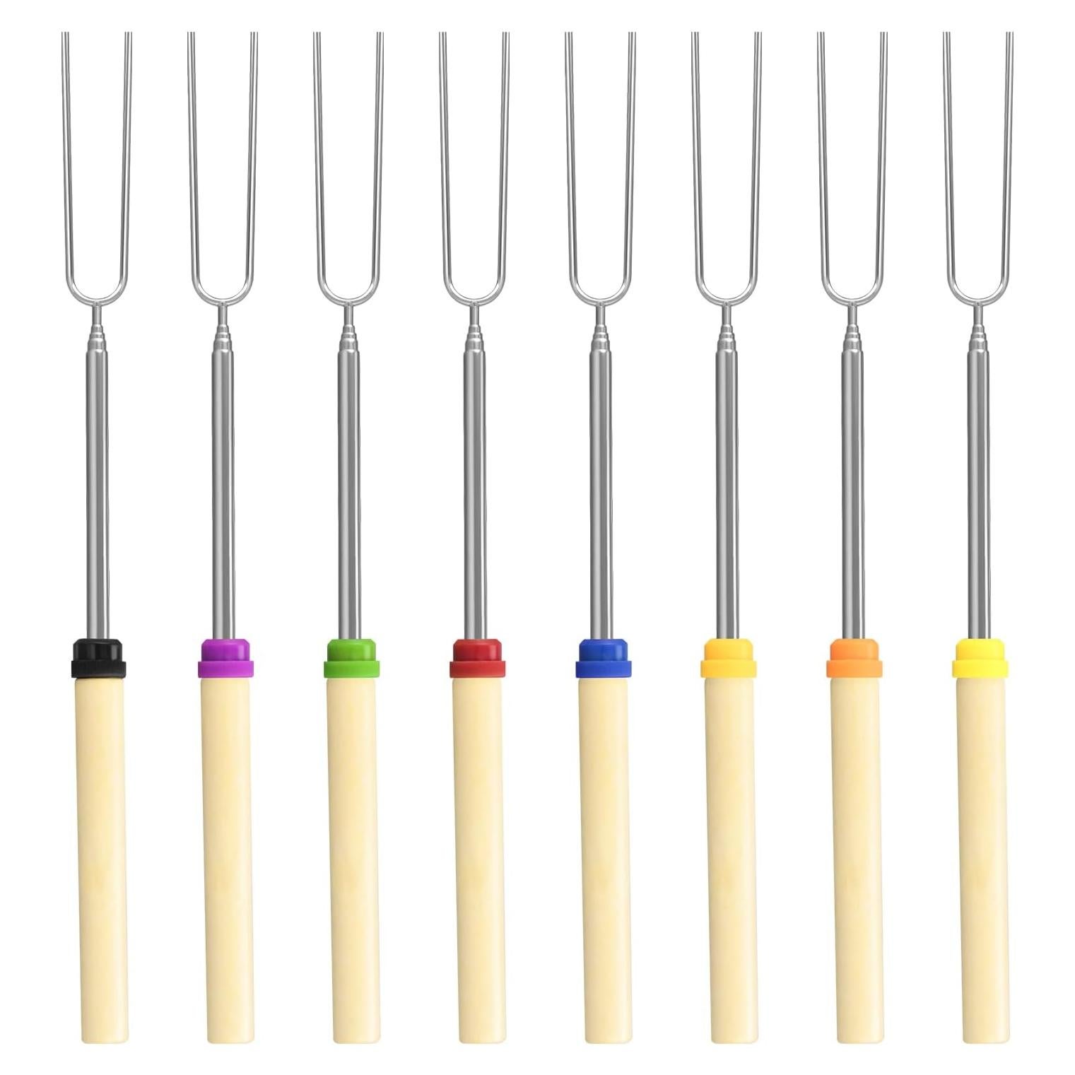 Juego de 8 Palos para Asar Malvaviscos DkOvn 81cm Acero Inoxidable