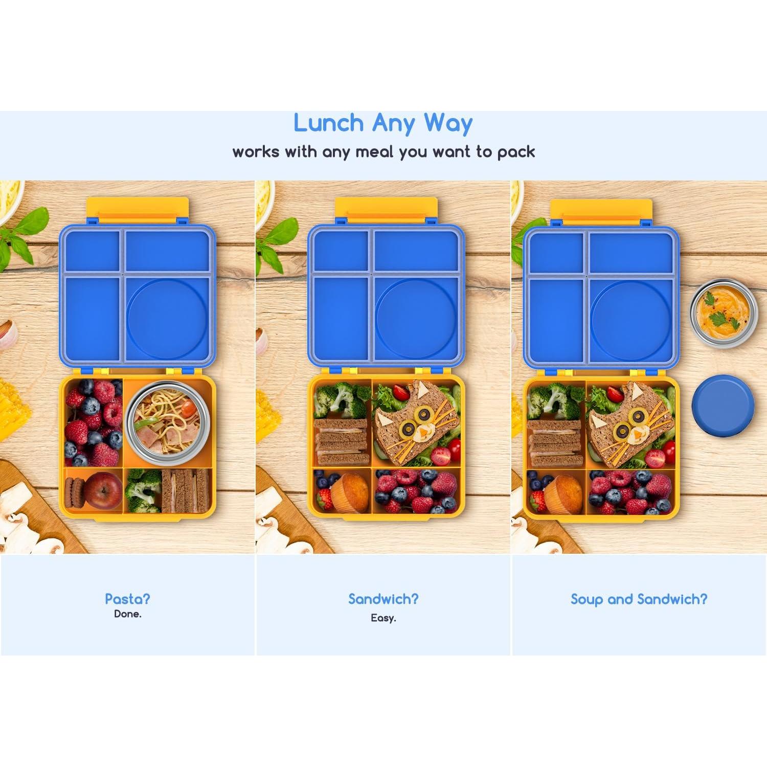 Caja Bento JoyYum Azul - Almuerzo Aislado 4 Compartimentos