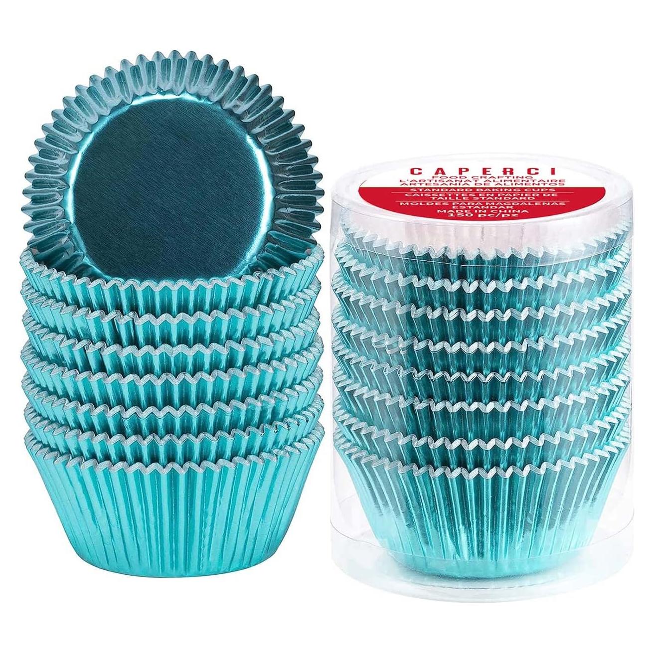 Forros de Cupcake Caperci Aqua Sky 150 Piezas Estándar