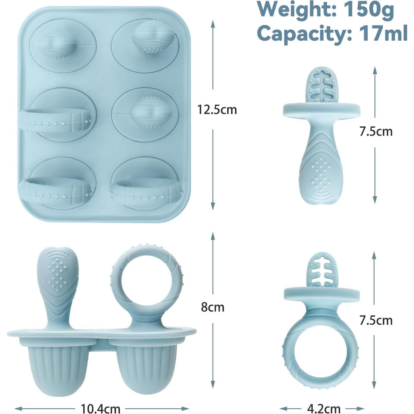 Moldes de Popsicle de Silicona MISSLILI para Bebés - Azul