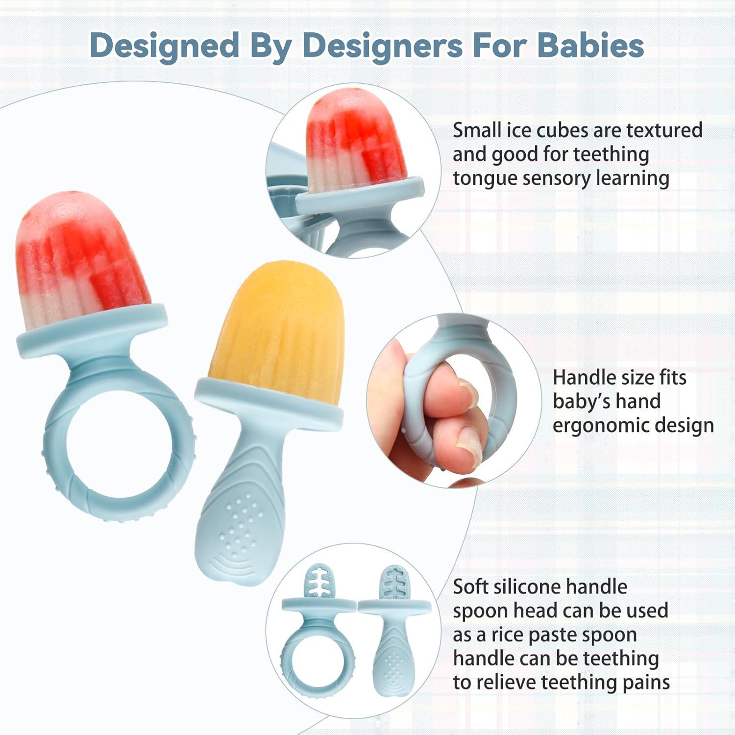 Moldes de Popsicle de Silicona MISSLILI para Bebés - Azul