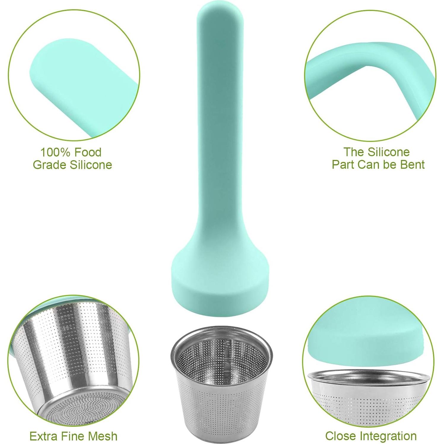 Infusor de Té Fenshine de Acero Inoxidable y Silicona Verde