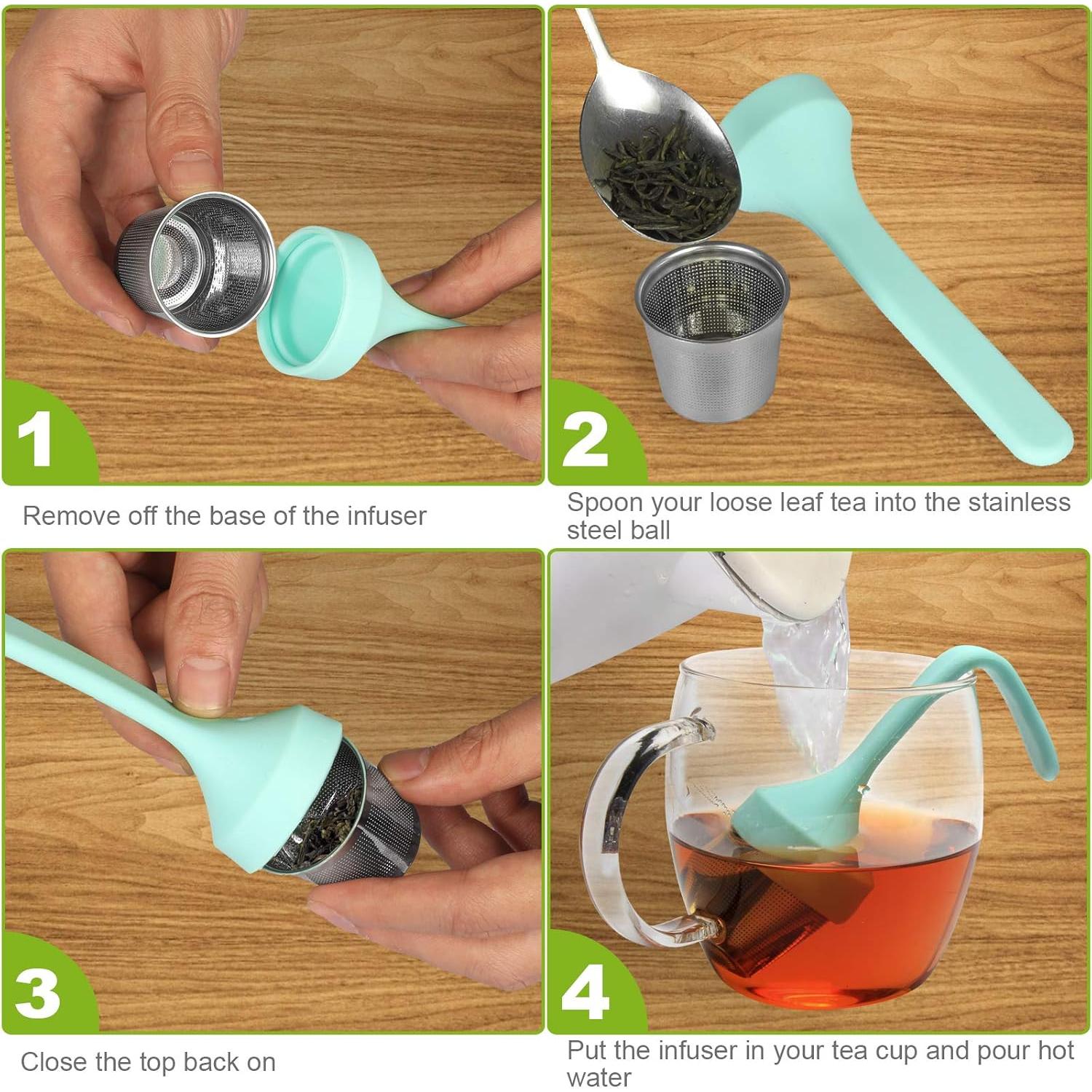 Infusor de Té Fenshine de Acero Inoxidable y Silicona Verde