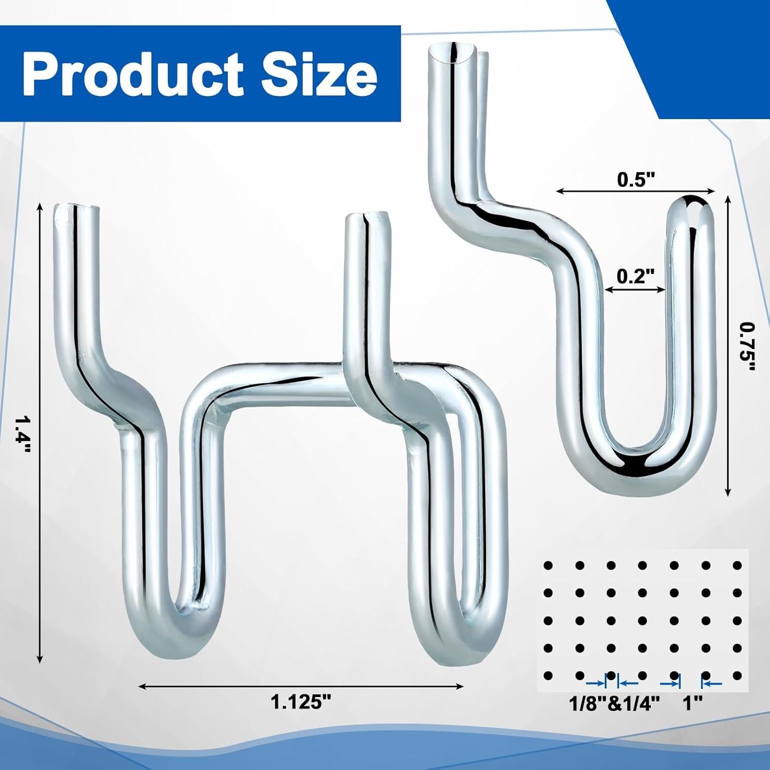 Ganchos de Metal en U Tandefio 25 Pcs para Tablero de Clavos