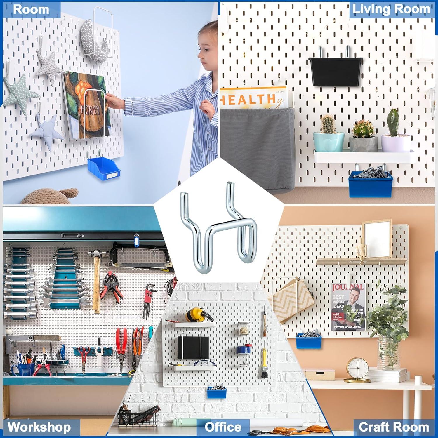 Ganchos de Metal en U Tandefio 25 Pcs para Tablero de Clavos