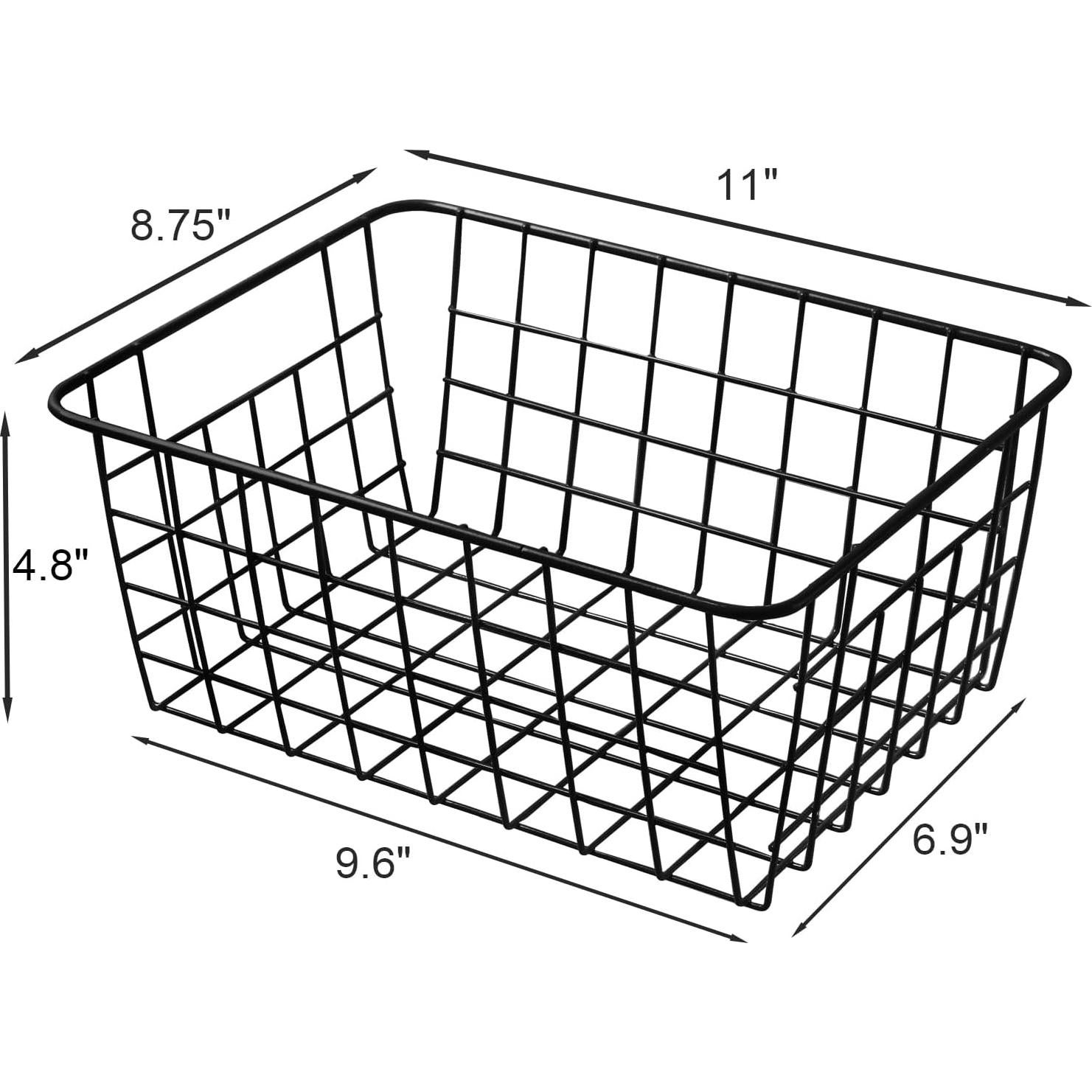 Cestas de Almacenamiento de Alambre Negro Brightalk 28 cm - Juego de 2