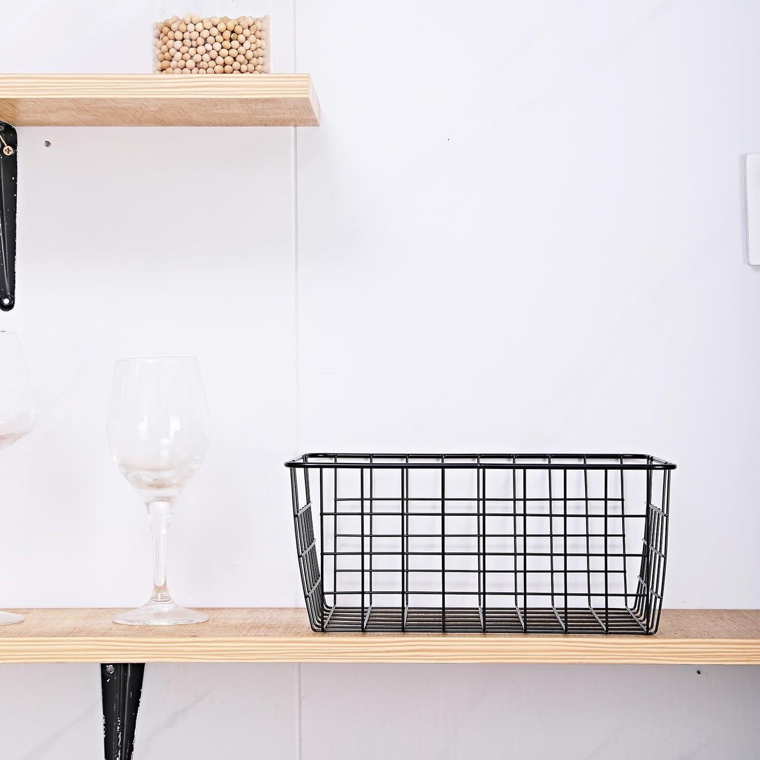 Cestas de Almacenamiento de Alambre Negro Brightalk 28 cm - Juego de 2