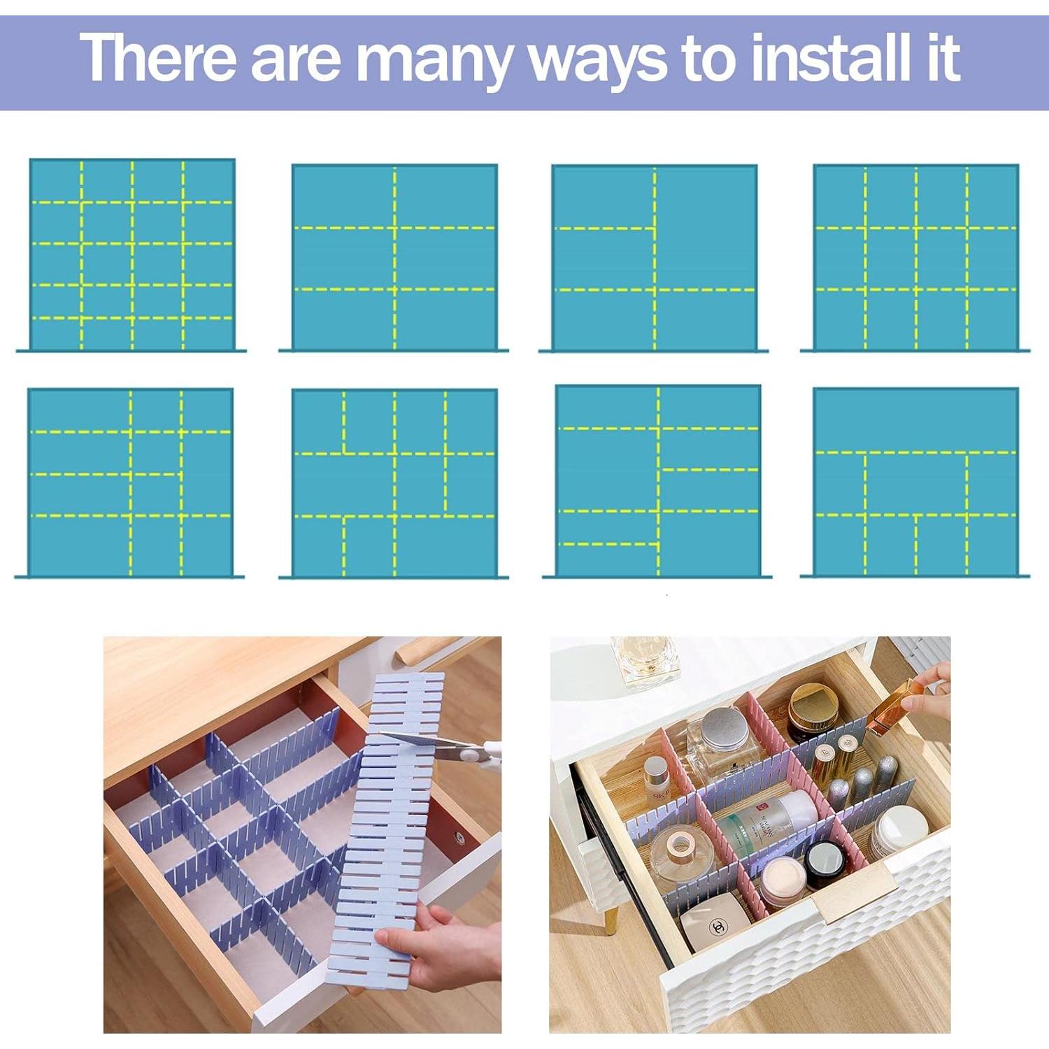 Divisores de Cajones Ajustables acDesign 40 Pcs Azul