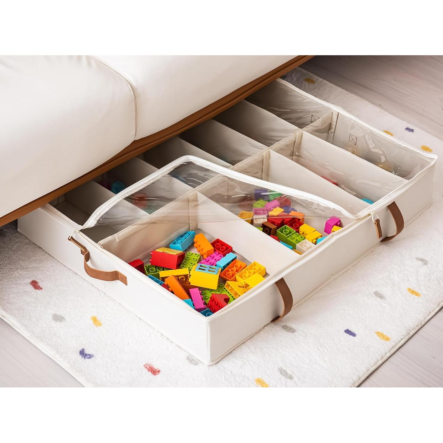 Organizador de Zapatos StorageWorks Beige Bajo la Cama, 2 Piezas