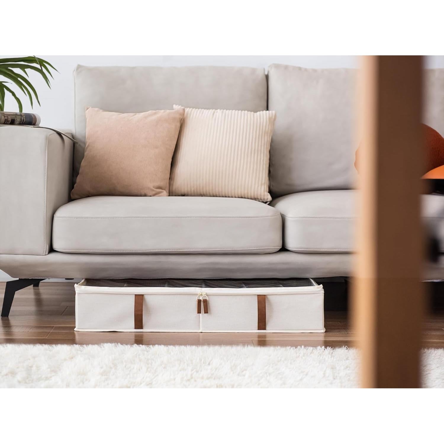 Organizador de Zapatos StorageWorks Beige Bajo la Cama, 2 Piezas