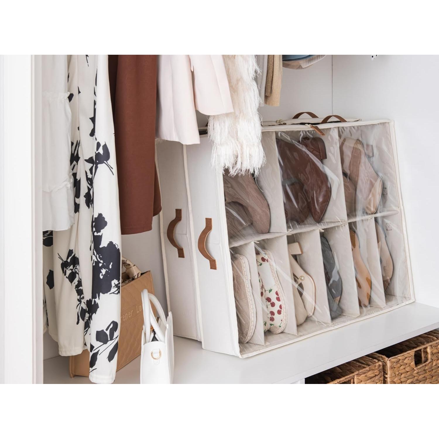 Organizador de Zapatos StorageWorks Beige Bajo la Cama, 2 Piezas
