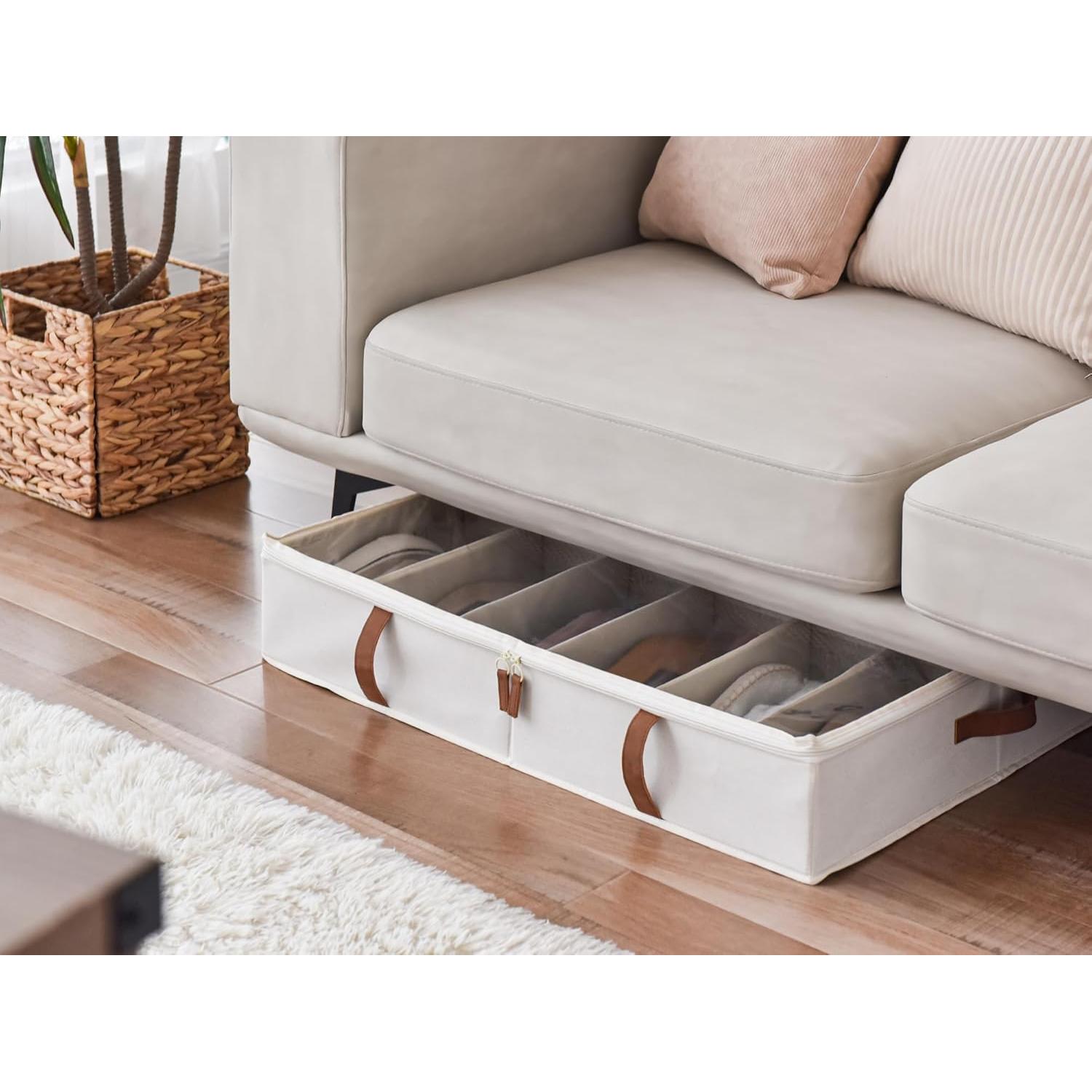 Organizador de Zapatos StorageWorks Beige Bajo la Cama, 2 Piezas